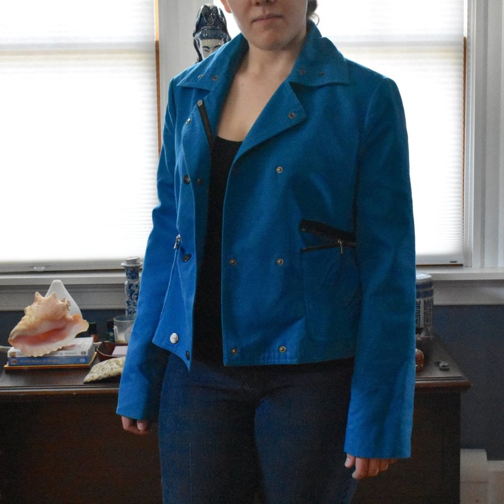 BCBGMaxAzria Runway Collection Blue Jacket